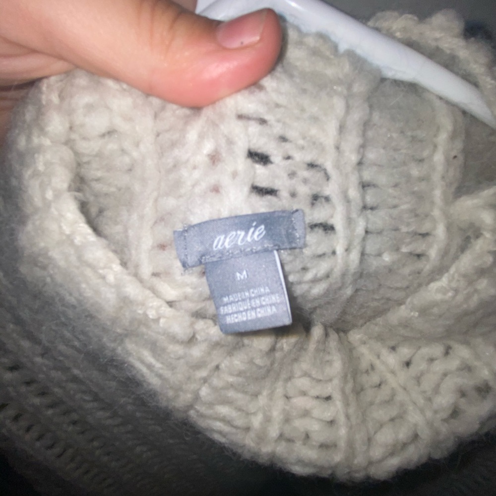 Aries white loose knit turtleneck